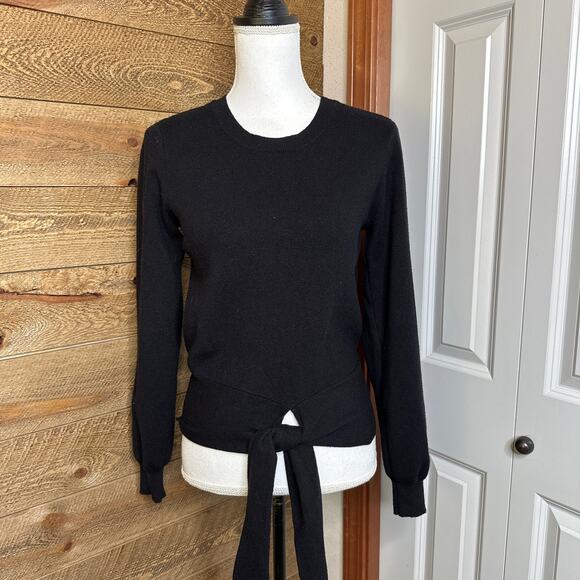 Wayf Milo Knot Sweater Black Crew Neck Long Sleeve Size Small - Picture 2 of 7
